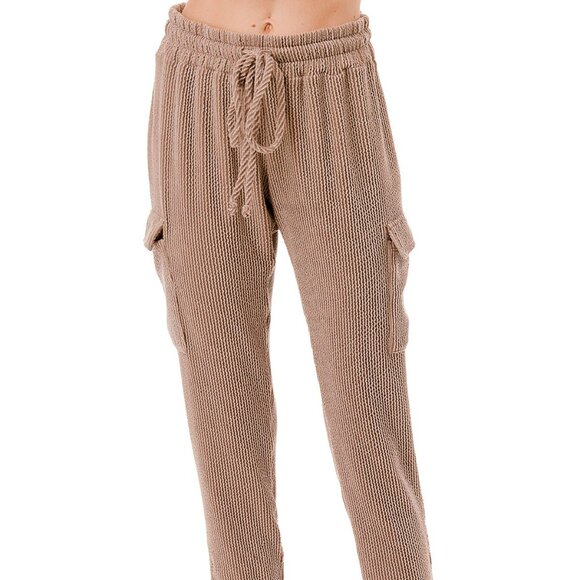 Ariella Pants - Ariella Cargo Pocket Jogger- Taupe